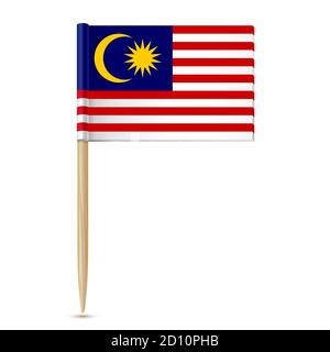Flag of Malaysia toothpick Stock Vector