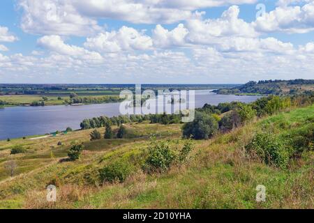 Bank of Oka river near Konstantinovo village. Central Russia, Ryazan region Stock Photo