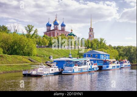 View of Ryazan Kremlin from Trubezh river. Ryazan city,  Russia Stock Photo