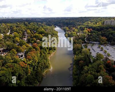 1st of October 2020, Springbank Park in London Ontario Canada. Aerial view looking west twards Byron. Luke Durda/Alamy Stock Photo