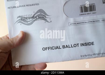USA Official Ballot by mail absentee mail in vote primary election presidential Stock Photo