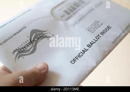 USA Official Ballot by mail absentee mail in vote primary election presidential Stock Photo