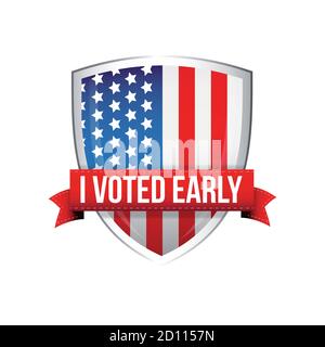 I voted early United States flag button Stock Vector