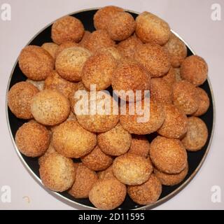 Pani Puri, Golgappe, Chat item a common and famous street snack traditional food from India Stock Photo