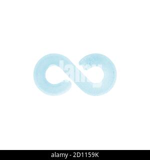 Watercolor infinity icon. Brush drawn Infinity symbol. Flat endless concept. Stock vector illustration isolated on white background. Stock Vector