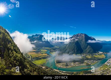 Rampestreken in Andalsnes, Norway. A famous tourist track and viewpoint. Stock Photo