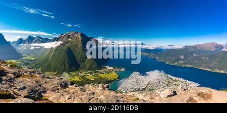 Rampestreken in Andalsnes, Norway. A famous tourist track and viewpoint. Stock Photo