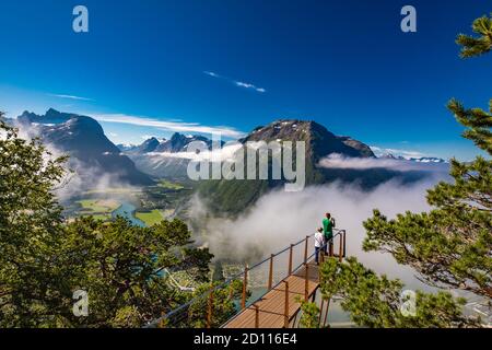 Rampestreken in Andalsnes, Norway. A famous tourist track and viewpoint. Stock Photo