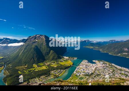 Rampestreken in Andalsnes, Norway. A famous tourist track and viewpoint. Stock Photo