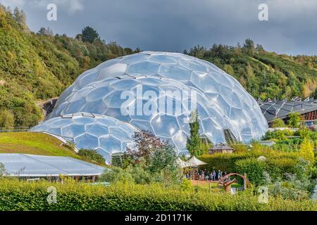 ST AUSTELL, ENGLAND - SEPTEMBER 24, 2020: Biome's at the Eden Project eco visitor attraction in Cornwall, England. Stock Photo