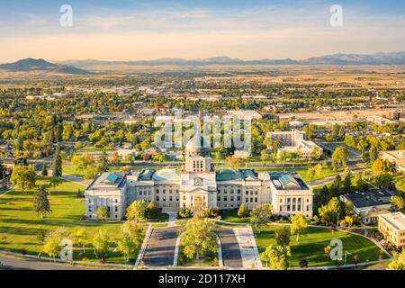 Montana State Capitol, in Helena, on a sunny and hazy afternoon. Stock Photo