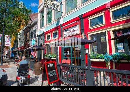 The Shaskeen Irish Pub and Restaurant on 909 Elm Street at Hanover Street in downtown Manchester, New Hampshire NH, USA. Stock Photo