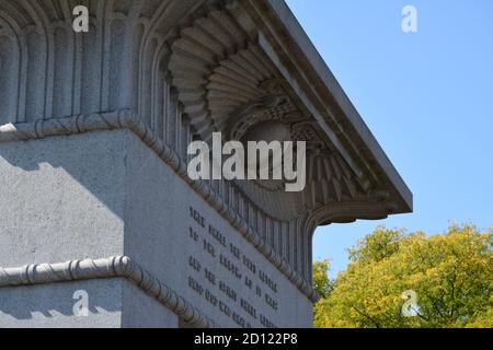 In the iconic Mount Auburn Cemetery, home to many historical figures Stock Photo