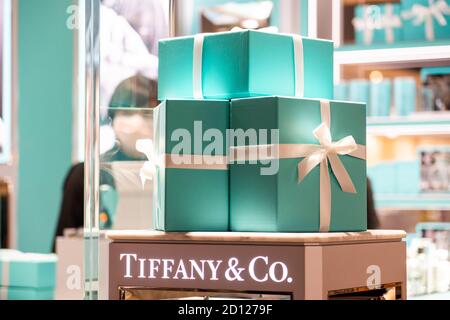 American luxury jewellery and speciality retailer Tiffany & Co. logo seen  in Shanghai Stock Photo - Alamy