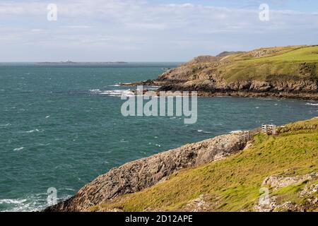 Anglesey coastal path at Church Bay, North Wales Stock Photo