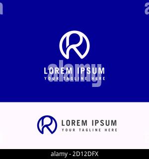 R letter logo lines emblem sign vector element icon Stock Vector