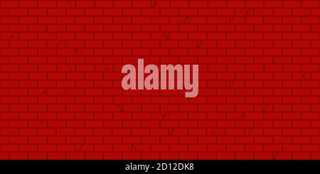 Flat Red Brick Wall Seamless Texture Decorative Background Vector Illustration Art Stock Vector