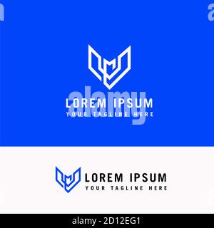 Letter V and M Line Arrow Logo Design Element Stock Vector