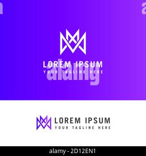 Letter M logo monogram. Creative line art design. Eps10 Vector line logotype. Stock Vector