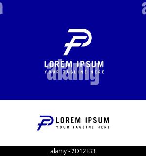 letter FP, PF logo, F and P, monogram line style Logo design concept template. Stock Vector