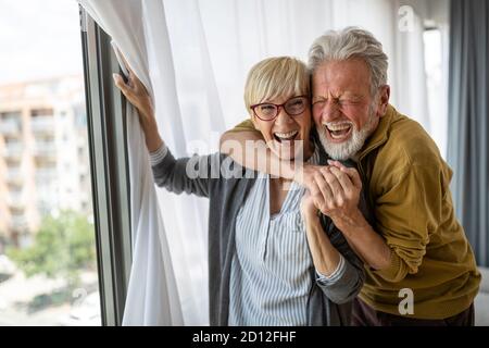 Cheerful senior couple enjoying life and spending time together Stock Photo