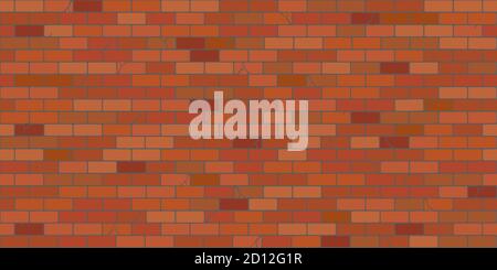 Flat Brown Brick Wall Seamless Texture Decorative Background Vector Illustration Art Stock Vector