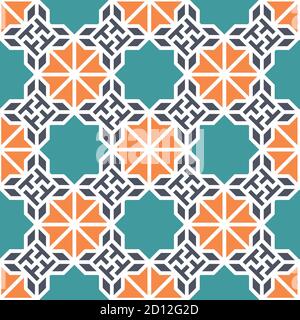 Geometric color vector pattern. Seamless geometric repeating texture for fabric design, cloth, textile Stock Vector