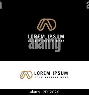 DA or AD line logo design inspiration with minimalist style. Stock Vector