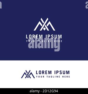 letter xm simple line symbol vector Logo design concept template. Stock Vector