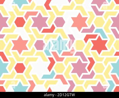 Modern vector stars pattern. Seamless geometric repeating stars pattern for fabric design, cloth, textile, wrapping. Stock Vector