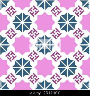 Geometric color vector pattern. Seamless geometric repeating texture for fabric design, cloth, textile Stock Vector
