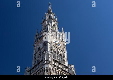 geography / travel, Germany, Bavaria, Munich, tower new products city hall on the Marienplatz, Munich, Additional-Rights-Clearance-Info-Not-Available Stock Photo