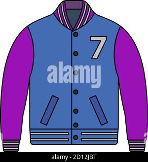 Realistic white and blue baseball jacket Vector Image