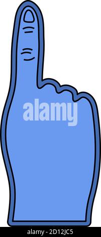 Fans Foam Finger Icon. Editable Outline With Color Fill Design. Vector Illustration. Stock Vector