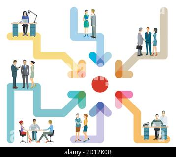 Employees working together in the office Stock Vector