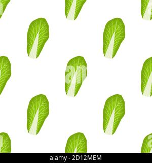 Illustration pattern chinese cabbage, vegetable salad for seal. Vegetable pattern consisting of beautiful chinese cabbage, many salad. Simple colorful Stock Vector