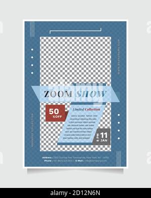 Modern and creative Blue fashion show flyer design template Stock Vector