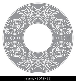 Old Norse design. Dragons in ancient Scandinavian style Stock Vector