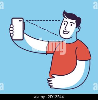 Biometric profile concept. Verification, authentication vector illustration Stock Vector