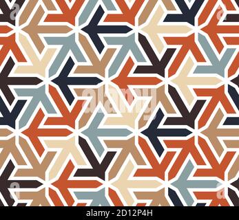 Arrows pattern. Color geometric arabic vector texture for cloth, textile, wrapping, wallpaper. Stock Vector