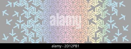Geometric holographic border. Islamic vector pattern. Colorful decor with mosaic and tile disintegration Stock Vector