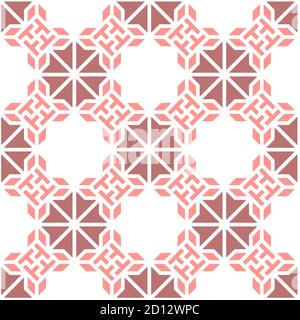 Coral color geometric vector texture. Seamless geometric repeating texture for fabric design, cloth, textile Stock Vector