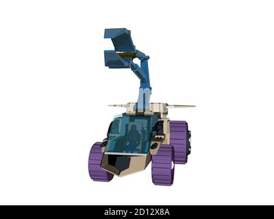 Robotic vehicle with gripper arm to defuse bombs Stock Photo