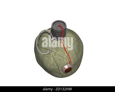 green hand grenade as an explosive weapon Stock Photo