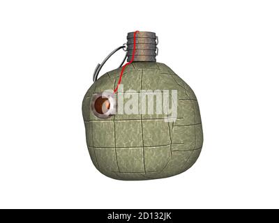 green hand grenade as an explosive weapon Stock Photo