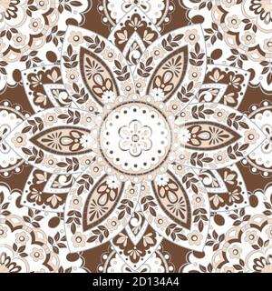 Seamless mandala pattern. Vintage decorative background Stock Vector