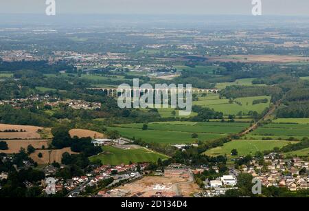 An aerial view of the magnificent Crimple Valley Viaduct, Harrogate, North Yorkshire, Northern england ,UK Stock Photo