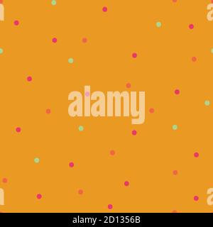 warm colored polka dots seamless vector pattern Stock Vector