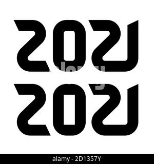 New Year 2021 logo text design.Vector illustration. Isolated on white background.Brochure design template, card, banner. Stock Vector