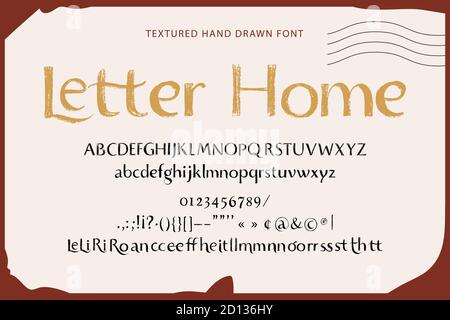Handwritten font. Typography creative sans serif alphabet. Modern lettering abc set for text and logo design. Vector typeface. Stock Vector
